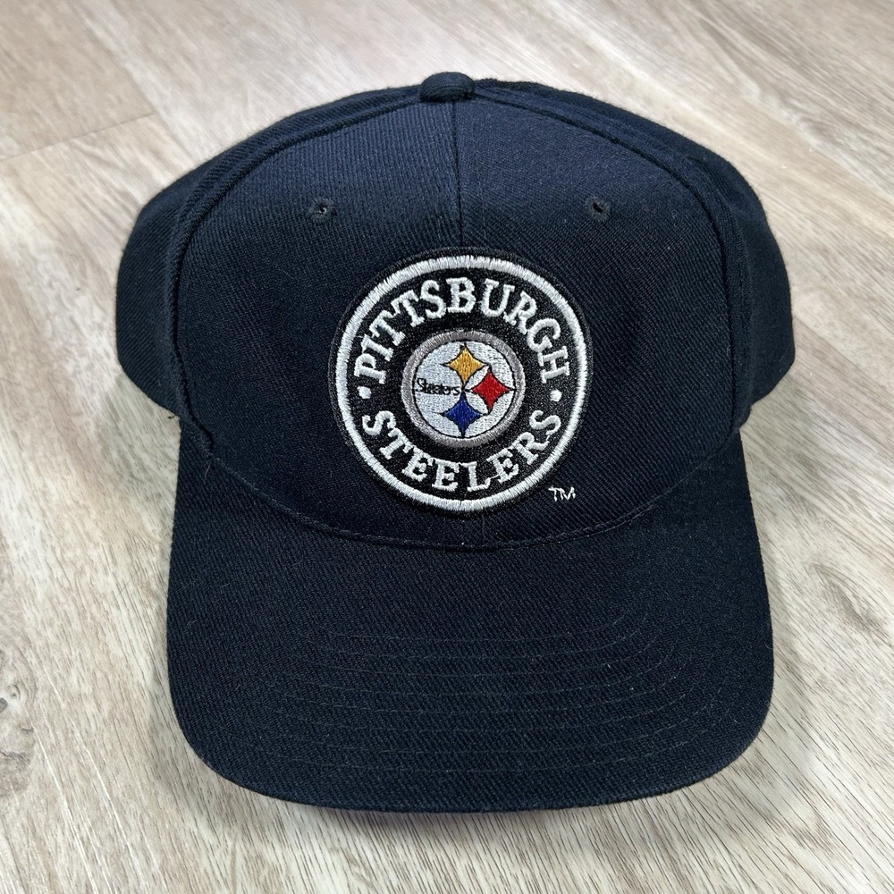 VTG‎ Pittsburgh Steelers Snapback Hat NFL Football Black Pro Line AJD Wool Cap